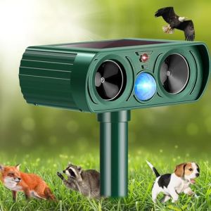 Repulsif Chat Exterieur, Répulsif Chat Ultrason avec Détecteur de Mouvement, Solaire Répulsif Ultrason Anti Rongeurs pour Jardin Étanche Répulsif Animaux pour Chat, Renard, Écureuil, Chien (Chan lian, neuf)