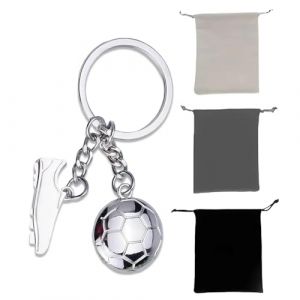 3 Porte Cl&eacute; Homme Argent&eacute; Mini, Porte Cl&eacute; Foot avec Mini Ballon de Football et Chaussure de Foot, 3 Pochettes Portables, Id&eacute;e Cadeau Fan de Foot pour Homme (ZHEMAN, neuf)