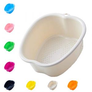 Grande Bassine Plastique Bassin de Spa Bain de Pieds,Spa d'eau et Massage des Pieds,pour Pédicures Tremper Les Pieds Détox et Massage Elimine Callosités Cuticules (White) (XCMJTM-US, neuf)