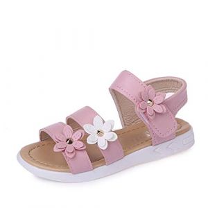 QZBAOSHU Sandale Fille Chaussure Enfant Fille Ete Sandalette Fille Cuir 25 EU,Rose (QZBAOSHU, neuf)