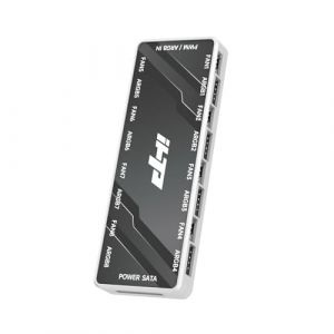 iHTP Contrôleur de ventilateur/répartiteur 12 V 4 broches PWM et 5 V 3 broches ARGB 2 en 1 au total, 16 ports, alimentation SATA, base magnétique cachée (blanc) (IHTP, neuf)