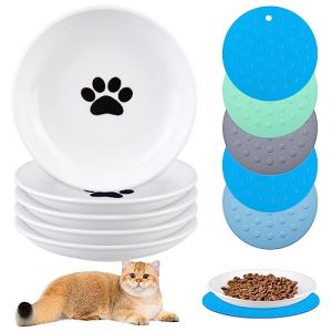 Gamelle pour Chat, gamelle c&eacute;ramique, Bol sur&eacute;lev&eacute; pour Chat, gamelle antid&eacute;rapante, Bol Large pour Chat, &eacute;cuelle pour Chat, gamelle pour Nourriture et Eau, gamelle avec Tapis antid&eacute;rapant (REACHING STAR UK, neuf)