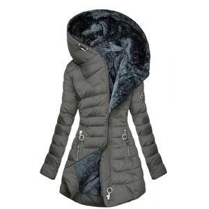 Manteau Hiver Femme Long Manteau Chaud Doubl&eacute; Laine Manteaux El&eacute;gant Doudounes Matelass&eacute; Veste Automne et Hiver Blouson Matelass&eacute; &agrave; Capuche Parka Laine D&eacute;contract&eacute;e Doudoune en Duvet Confortable (Biusersom, neuf)