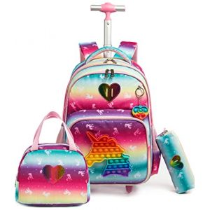 Pop It Fidget Toys Cartable a Roulette Fille, Pop Licorne Push Bubble Sensory Squeeze Sac,Convient aux Enfants du Primaire et de la Maternelle. (JSMNIAI, neuf)