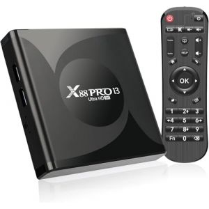 X88 Pro 13 Android TV Box, Android 13.0 RK3528 Quad-Core 4Go RAM 32Go ROM Support 8K 3D 2.4/5.0GHz WiFi 10/100M Ethernet BT5.0 HDMI 2.0 H.265 Smart TV Box (TV Stick, neuf)