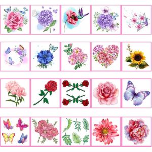 Autocollant De Tatouage De Petite Fleur Femelle 3D Couleur Autocollant De Tatouage Rose Lotus Tatouage Temporaire Fleur De Papillon (PEKNUX, neuf)