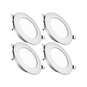 Obeaming 4 x Spot Encastrable 12V DC LED Extra Plat Plafonnier Encastré 3W 83mm 285lm Lampe Plafond Dimmable 6000K Argent pour Camping-car Bateau Caravane Salle de Bain (hors transformateur) (Obeaming Official, neuf)