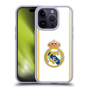 Head Case Designs sous Licence Officielle Real Madrid CF Blanc Badge Coque en Gel [Protection de Qualit&eacute; Militaire] Compatible avec Apple iPhone 14 Pro Et Compatible avec MagSafe (eCell, neuf)