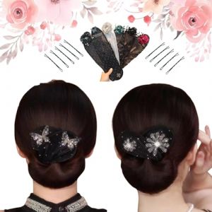 Ball Hair Clip, Flower Hair Bun Roller, Ball Hair Clip Bun Roller, Flower Hair Clip, Lazy Hair Curler Deft Bun, Magic Twist Clip Hair Accessories, Easy Fast Snap Roll Hair Tool (2pcs-H) (wuhuxianwenshangmaoyouxiangongsi, neuf)