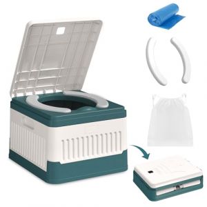 Toilette Camping, Toilette Seche Portable Mobiles Stabilité Unique + 20 Sacs et Sac de Rangement Toilettes Sèches Toilettes de Camping Camping Blackout Festivals Lotissements Pêche (Vert) (gzhzsm-shop, neuf)