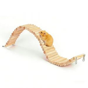 Pont pour hamster, 60* 8 cm &Eacute;chelle en bois pour hamster, longue &eacute;chelle Cl&ocirc;ture en bois flexible pour oiseaux, perroquets, hamsters, souris, rats, phalangers volants, bernard-l'ermite, chinchillas (HEJI EU, neuf)