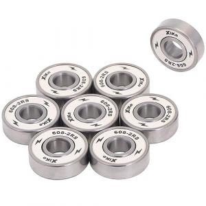XiKe 608-2RS/608RS Roulements de skateboard 8x22x7mm, Double étanche et Acier chromé, adaptées aux planches à roulettes, longboards, trottinettes et roller en ligne droite (8 pièces, Blanc） (XIKE BEARINGS FR, neuf)