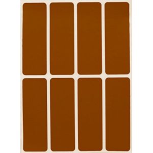 Royal Green Gommettes Étiquettes Autocollantes Rectangulaires Marron Environ 7,5 cm x 2,5 cm (75mm x 25mm) 15 Feuilles Paquet de 120 (RoyalGreenMarketEU, neuf)
