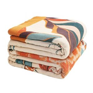 VANJOROY Jeté de Canapé Bohème Double Face 100% Coton Biologique - Doux, Chaud et Luxueux pour Fauteuil et Lit - 150 x 200 cm, Beige (Vandhero, neuf)