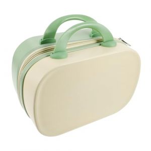 Mikikit Trousse De Maquillage Rigide Multifonction 14 Pouces Jaune Et Vert Portable Pour Maquilleuses Voyageuses Organisateur Cosm&eacute;tique L&eacute;ger Grand Espace De Rangement (Famidago, neuf)