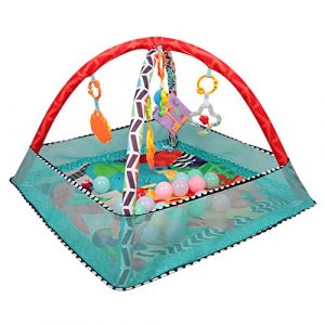 Tapis Tap Piano &Eacute;volutif de Jeux - Tapis d'&Eacute;veil avec Arche d'&Eacute;veil - Jeu Musical et &Eacute;volutif - Motricit&eacute; B&eacute;b&eacute; - Cadeau de Naissance -80 x 80 x 50 cm (Bleu) (Hechheu, neuf)
