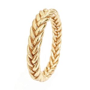Paloma Bijoux Bracelet Bouddhiste véritable jonc de temple Thaïlande avec Mantra porte bonheur - Feuille d'or véritable - (S - 62mm, Doré Clair - Tressé 1 pièce) (ACTUEL DIFFUSION, neuf)