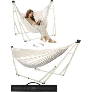 ANYOO Hamac et Chaise hamac avec Support Pliable, Ensemble de Support de hamac Portable &agrave; Double Usage pour hamacs d'int&eacute;rieur et d'ext&eacute;rieur (Bicacool, neuf)