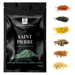 Encens Saint Pierre r&eacute;sine Sacr&eacute; & Authentique en Grain 100 GR pour Fumigation Brule Parfum ou Encensoir Discernement - R&eacute;v&eacute;lation des V&eacute;rit&eacute;s Cach&eacute;es Magn&eacute;tisme - Alternative Encens Baton-Cone (Spirituellement Bien, neuf)