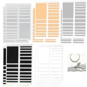 190pcs Ajusteur Bague Invisible,10 Tailles Reducteur Bague Ajusteur Adapte à la plupart des Bagues pour Hommes et Femmes,Doux et Doux pour la Peau, Bonne Viscosité(Clair, Noir, Blanc, Gris et Jaune) (Hawfund, neuf)