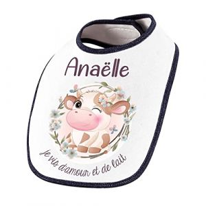 Planetee Bavoir Ana&euml;lle Amour et Biberon de Lait Vache (PLANETEE, neuf)