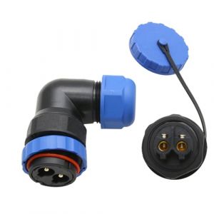 HangTon TY28 Connecteur d'alimentation électrique à 2 broches 45 A, prise femelle à montage sur panneau et prise mâle coudée à 90 degrés, sans soudure, étanche, déconnexion rapide pour automobile (Hangton Connect, neuf)