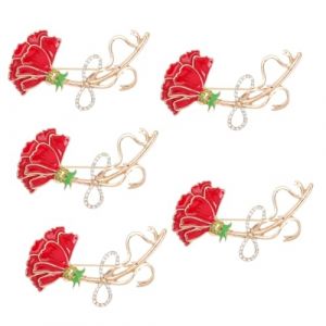 minkissy 5 Pièces Broche broche goupille épingle à nourrice fashion the noel fiesta fleur cru broche oeillet clé broche fleur œillet clip broche strass fête des mères alliage (Prettbeauty, neuf)