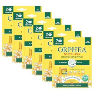Orphea Salvalana, grandes armoires, prot&egrave;ge la laine et les v&ecirc;tements toute la saison, agit pendant 3 mois, parfum de fleurs, 6 paquets de 2 &eacute;manateurs (LIEMI EU ✅, neuf)