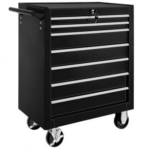 tectake® Chariot d'atelier Metallique Servante d'atelier Vide Trolley Professionnel 7 Tiroirs spacieux Verrouillables Chariot a Roulette pour Rangement Atelier Garage - Noir (Made4Home SAS, neuf)