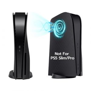 Mcbazel PS5 Façade Panneaux Latéraux de Remplacement Façade Rigide Console PS5 UHD Remplacement du Panneau de Ventilation de Refroidissement pour PS5 Disc Edition - Noir(Pas pour PS5 Slim/Pro) (TransChased, neuf)