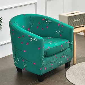 Highdi 2 Pièces Housse de Fauteuil Cabriolet Chesterfield, Extensible Couverture de Fauteuil Housse de Canapé Classique Antidérapant Revêtement de Chaise Protecteur de Fauteuil (Lac Vert) (Highdi, neuf)