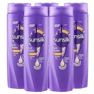 Sunsilk Shampooing lisse parfait pour cheveux lisses action anti-humidité avec formule active Fusion – 5 flacons de 250 ml (Amami Beauty Shop, neuf)