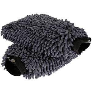 Gant de lavage de voiture en microfibre - Entretien doux de la voiture et de la moto - Gant de lavage doux pour la peinture, le verre, les miroirs, les garnitures et les jantes - Accessoires de (S+S Sportartikel GmbH, neuf)