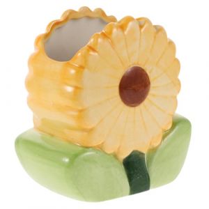 LRXIYODE Porte-Pinceaux De Maquillage Organisateur De Bureau Porte-Pinceaux D&eacute;coratif Style R&eacute;tro Jaune (XPWU, neuf)