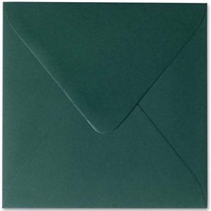 Paper24 Lot de 100 enveloppes carrées Vert sapin 15,5 x 15,5 cm 155 x 155 mm Fermeture par humidification Grammage : 120 g/m² (Briefumschläge24plus, neuf)
