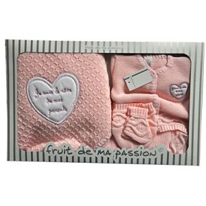ensemble 5 pièces naissance pour bébé en coffret cadeau RCJ010 RCJ010ROSE_Naissance (FC E-SHOP, neuf)