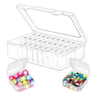 HURODZ Lot de 30 petites bo&icirc;tes de rangement 5,5 x 5,5 x 2 cm avec couvercle - Mini bo&icirc;te de rangement en plastique pour petites pi&egrave;ces, bagues, perles (huanrongfuwu, neuf)