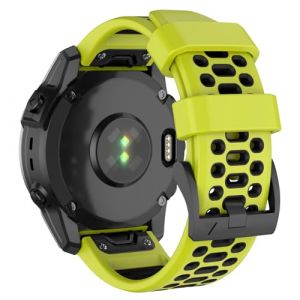 ISABAKE 26mm Quick Fit Bracelet pour Garmin Fenix 6X Pro/Fenix 6X /Fenix 7X/Fenix 5X,Sport Silicone Bracelets pour Fenix 5X Plus/Fenix 3/Fenix 3 HR/Garmin Epix Pro 51mm/Descent MK1/Enduro/Enduro 2 (Isabake, neuf)