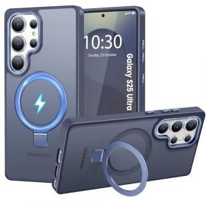 HuwaiH Coque pour Samsung Galaxy S25 Ultra, Magnétique Robuste Anneau de Support Invisible, Protection Militaire, étui Antichoc pour Samsung S25 Ultra(Bleu Marine) (Zhimingeu, neuf)