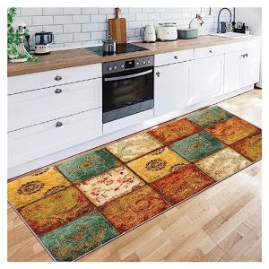 Siunwdiy Tapis De Couloir 60X120CM Tapis Moderne Coloré Antidérapant Lavable Extra Doux Antidérapant Tapis De Couloir pour Cuisine Passage Chambre Carré (fuying shop, neuf)