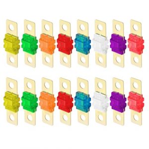 16 Pièce mini Fusible Voiture 30A, Kit de mini Fusibles pour Auto et Méga Avec Boîtier Porte Fusible 32V 20/30/40/50/60/80/100/125A pour Voiture, Camion, Véhicules de Chantier, Fusible (ZGTX, neuf)