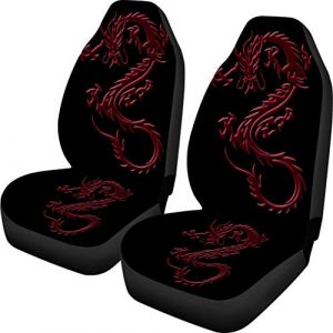 Biyejit Red Dragon Lot de 2 Housses de siège Avant de Voiture universelles pour camions, Voitures, camionnettes (XingTaiShiQuanZaiShangMaoYouXianGongSi, neuf)