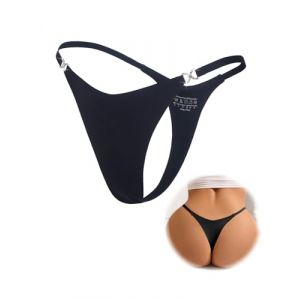 comeondear String Femme Sexy Chic Hot Bikini Mini G-String Ficelle Tanga Invisible sans Couture Culotte Grande Taille T-Back Taille Basse sous-Vêtements Feminins Seamless Slip Thong(Noir,XL) (ComeonDear, neuf)