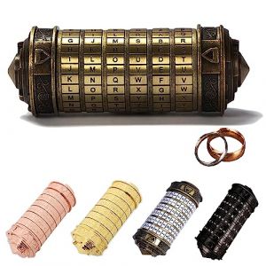 MINGZE Da Vinci Code Verrouillage, Rétro Metal Cryptex Intéressant Créatif Cadeaux Saint-Valentin journée Anniversaire Cadeau Seigneur de la Anneaux Exquis Cadeau Boîtes et des Sacs (Bronze) (MINGZE, neuf)