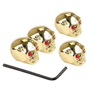 RuiJOTWAT 4 boutons de volume et de tonalité pour guitare électrique en forme de crâne + clé dorée (ruimans, neuf)