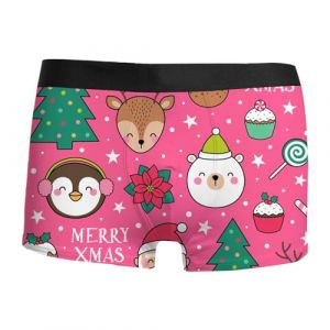 G&eacute;n&eacute;rique Calecon Personnalise Homme, Homme Calecon No&euml;l, Sport Boxer Homme Coton Pas Cher Rigolo Noel Calecon Microfibre Shorty Transparent sous-V&ecirc;tements, Cale&ccedil;on de nouveaut&eacute; Personnalis&eacute; (LIBJDI, neuf)