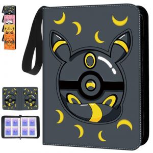 Classeur Carte Imperm&eacute;able en Cuir &ndash; 50 Pages pour 400 Cartes Trading, Album de Collection avec Fermeture &Eacute;clair & Poign&eacute;e Portable, Cadeau pour Enfants & Collectionneurs de Cartes（Noir） (liu-yan-shangmao, neuf)