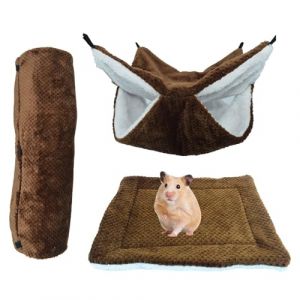 Rukjmqi Hamac &agrave; Hamster | Nid Doudou en Peluche Chauffin&eacute; - Hamac pour Petits Animaux,pour Chinchilla Volant Hamster - Dodo Cachette Jeu Escalade Hiver (ruixid, neuf)