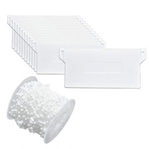 20 Pcs Poids de Store Vertical 89mm 127mm, 10m Chaîne de Store Verticales Plastique, Lattes de Stores, Kit de Réparation de Stores Verticaux pour Maison et Bureau, Blanc (qinsocor, neuf)