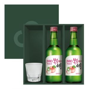 Starry Mart Jinro Chamisul Soju - Lot de 2 verres à Soju Pêche (3.5L, 20.1% vol.) (Starry Asian Market, neuf)